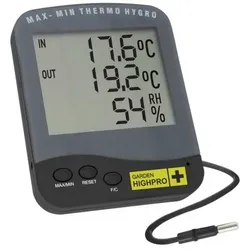 HYGROTHERMO PREMIUM | Thermometer-Hygrometer | 2 Messpunkte | digital | Garden Highpro