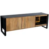 deluke LIV TV-Lowboard 60x47x180cm Schwarz Mangoholz