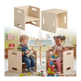 bellabino Kinderhocker Aki 34 x 35 x 35 cm Birke braun