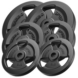 Marbo Sport Tri-Grip Guss Hantelscheiben Set Gewichte mit ø31 mm Bohrung 60 kg One Size