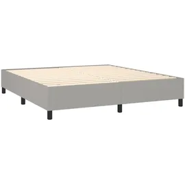 vidaXL Boxspringbett mit Matratze & LED Hellgrau 180x200 cm Stoff