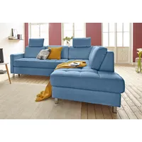 sit&more Ecksofa »Pablo L-Form«, wahlweise mit Bettfunktion und Bettkasten, blau