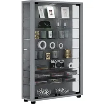 VCM Standvitrine Lumo Mini 59 x 18 x 90 cm Silber