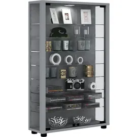 VCM Standvitrine Lumo Mini 59 x 18 x 90 cm Silber