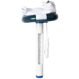 Evolution Thermometer Eisbär auf Schwimmring Blau