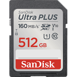 SanDisk Ultra® PLUS SDXCTM-UHS-I-Karte, SDXC Speicherkarte, 512 GB, 160 MB/s