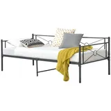 [en.casa] Bett, Alvesta 90x200 cm Dunkelgrau