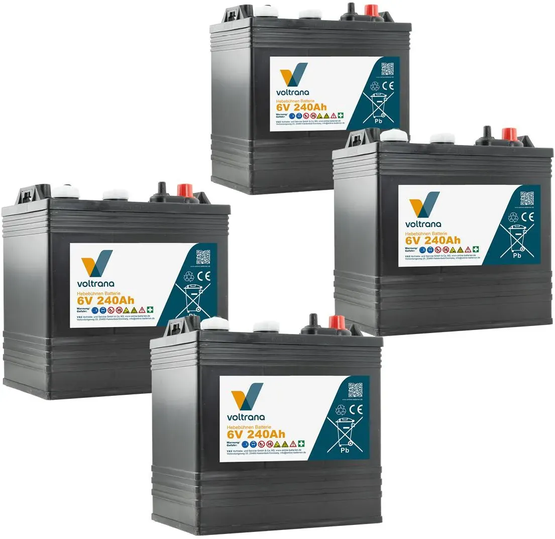 Batterie für Hebebühnen passend für Skyjack SJ-6832 RT 24V 4 x 6V 240Ah – Voltrana Ersatzakku