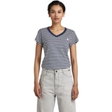 G-Star RAW Damen Eyben Slim V-Neck Top, Mehrfarben (sartho blue/milk stripe D21314-D244-8099), M