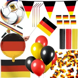 Deutschland Party Deko Set 353 tlg. Partyset Partydeko schwarz rot gold Fussball EM WM