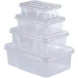 32 Stück Aufbewahrungsboxen - 8 Stück 0,4 Ltr. + 8 Stück 0,7 Ltr. + 8 Stück 1,2 Ltr. + 8 Stück 2,1 Ltr. Volumen