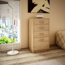 matkam Kommode mit Schubladen 45 x 85 x 35 cm Braun