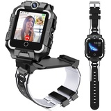 Watch Phone T10 Kinder Smart Watch, Smart Watch für Kinder mit GPS-Tracker, 4G Video & Telefonanruf mit 360° Drehung, Kinder GPS-Uhr für 4–12 Jahre Neujahr & Geburtstagsgeschenk (Schwarz T10)