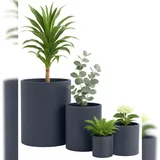 CLP Pflanzkübel rund 4er Set Ø 30 x 30 cm Anthrazit