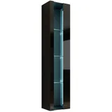 Mirjan24 Vitrine 180 Vigo New 40 x 30 x 180 cm Schwarz Hochglanz