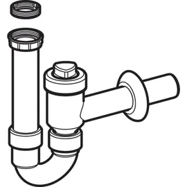 Geberit Rohrbogengeruchsverschluss für Waschbecken, absperrbar, mit Rückflussverhinderung, Abgang horizontal, weiß