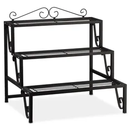 Relaxdays Blumentreppe 69 x 60 cm Schwarz