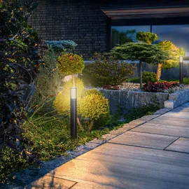 EDO Gartenleuchte Pfosten Aluminium 55 cm 1x GU10 Schwarz