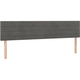 vidaXL Boxspringbett mit Matratze Dunkelgrau 160x200 cm Samt
