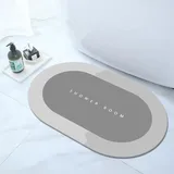 HUTVD Super Saugfähige Bodenmatte, 40 x 60 cm rutschfest Schnell trocknende Badezimmermatten, Gummiböden für Zuhause, Leicht zu Reinigen, Badteppich für Badewanne, Waschbecken(Grau)