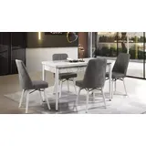 JVmoebel Esstisch Ausziehbarer Weißer Esstisch Exklusive Küchentisch Moderne Holz Möbel (Esstisch), Made in Europa weiß