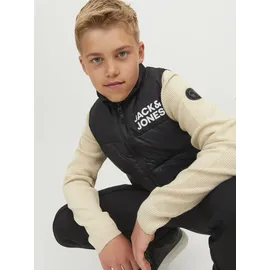 JACK & JONES Toby Weste Black / Print White Logo On Chest 12 Jahre