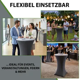 Trutzholm 5x Stehtischhusse Stretch 70 cm anthrazit Tischdecke Husse Bistrotisch