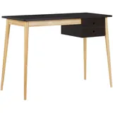 Beliani Schreibtisch Schwarz/ Heller Holzfarbton 106 x 48 cm EBEME