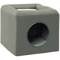 PawHut Katzenhöhle mit 2 Ebenen, Katzenbett mit Kissen,