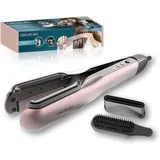 Cecotec Haarglätter mit Luft AirLisse 2in1 ForceDry Black Essential. 1000W, Luftstrom 19,7 m/s, 2 magnetische Aufsätze, Antifrizz, Plasmafunktion, bürstenloser Motor, 4Temperaturen, 2Geschwindigkeiten