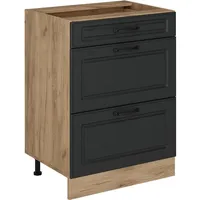 Vicco Vicco, Regal, Küchenunterschrank R-Line, Beton/Goldkraft Eiche, 60 cm