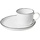 Broste Copenhagen Tasse mit Untertasse White w/Black Rim 0,1l