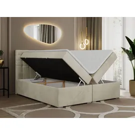 MKS Boxspringbett 160 x 200 cm H4 Beige