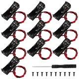 KUOQIY 10 Stücke 12V 23A Batteriehalter, A23 Batteriehalter mit Kabel, 12V Batteriehalter Federclip Gehäuse, mit Schraubendreher und Schrauben