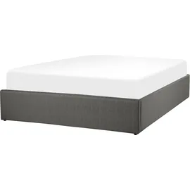 Beliani Polsterbett Dunkelgrau Textil, 140x200 cm