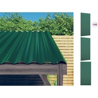vidaXL Dachpaneele 36 Stk. Pulverbeschichteter Stahl Grün 80x36 cm