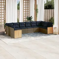 vidaXL Gartensofa-Set 10-tlg. grau