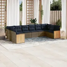 vidaXL Gartensofa-Set 10-tlg. grau