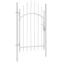 vidaXL Gartentor 1 x 225 cm Weiß/Stahl