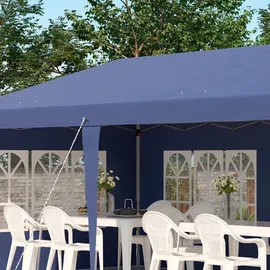 Outsunny Faltpavillon mit Seitenwänden 585L x 295B x 270H cm - blau