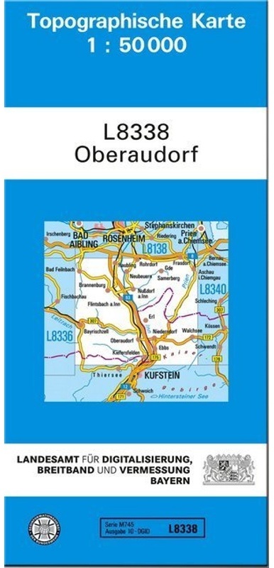 Topographische Karte Bayern / L8338 / Topographische Karte Bayern Oberaudorf, Karte (im Sinne von Landkarte)