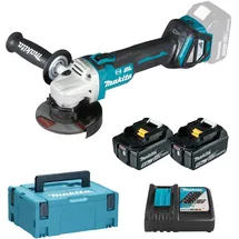 Makita DGA513RTJ inkl. 2 x 5 Ah + Makpac Gr. 3