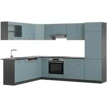 Vicco Eckküche R-Line Solid Anthrazit, Blau Grau 287x227 cm ohne Arbeitsplatte