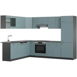 Vicco Eckküche R-Line Solid Anthrazit, Blau Grau 287x227 cm ohne Arbeitsplatte