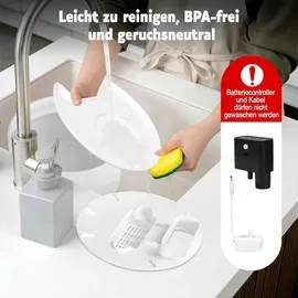 feelneedy Smarter Haustier Trinkbrunnen aus Keramik,Kabelloser Katzenbrunnen,mit Radar-Sensor,4000mAh Akku, 4-Schicht-Filterung & Ultra-leiser Pumpe, 3 Modi,... - Weiß