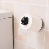 Toilettenpapierhalter ohne Bohren, Katze klopapierrollenhalter Klopapierhalter Wc klopapierrollenhalter, Haken Selbstklebende, Handtuchhaken ohne Bohren für Bad und Küche (Schwarz)