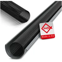 Inefa Laubschutzgitter 2m, x 125-180mm, PVC Dachrinnen Laubschutz Schwarz