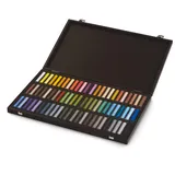 HONSELL Holzbox mit 72 Pastellkreiden 25x29 cm