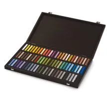 HONSELL Holzbox mit 72 Pastellkreiden 25x29 cm