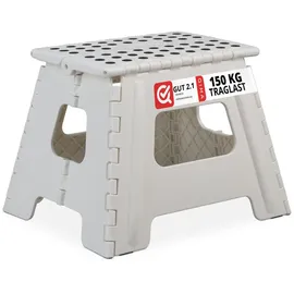 Relaxdays Klapphocker faltbar, L weiß 2er Set Weiß,Schwarz